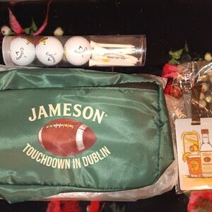 Jameson Built in Coozie Fanny Pack,Tito's ID Card,Callaway Rum Golf Tee set